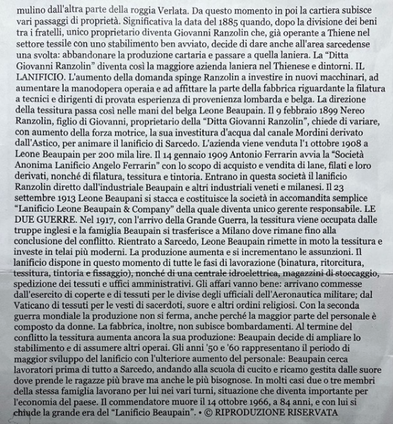 La seconda pagina dell'articolo